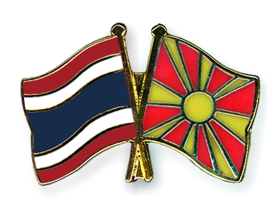 Fahnen Pins Thailand Mazedonien