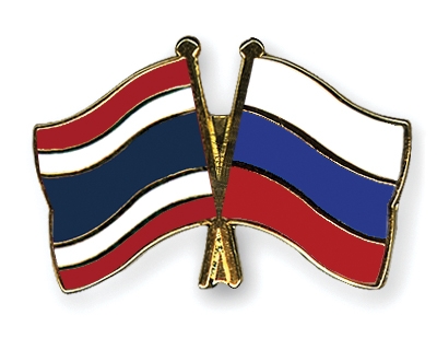 Fahnen Pins Thailand Russland