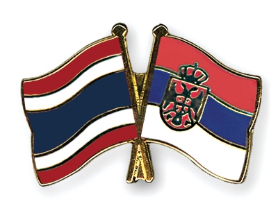 Fahnen Pins Thailand Serbien