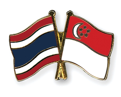 Fahnen Pins Thailand Singapur