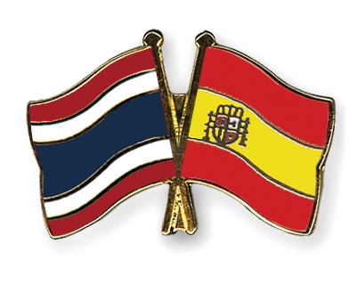 Fahnen Pins Thailand Spanien