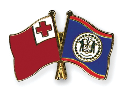 Fahnen Pins Tonga Belize