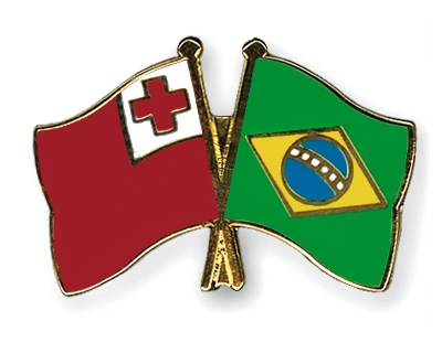 Fahnen Pins Tonga Brasilien