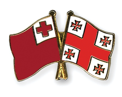 Fahnen Pins Tonga Georgien