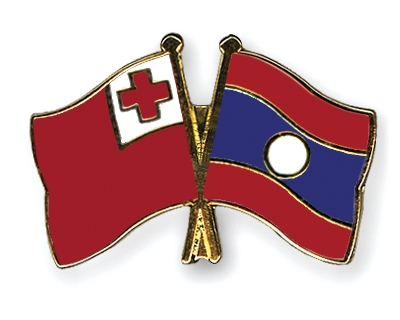 Fahnen Pins Tonga Laos