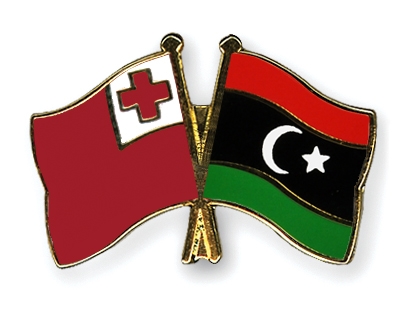Fahnen Pins Tonga Libyen