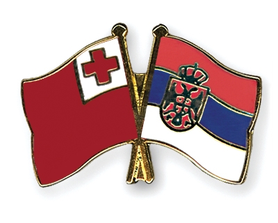 Fahnen Pins Tonga Serbien