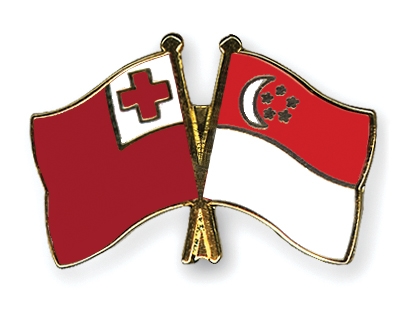 Fahnen Pins Tonga Singapur