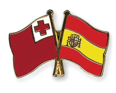 Fahnen Pins Tonga Spanien