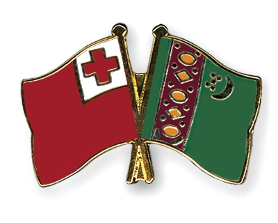 Fahnen Pins Tonga Turkmenistan