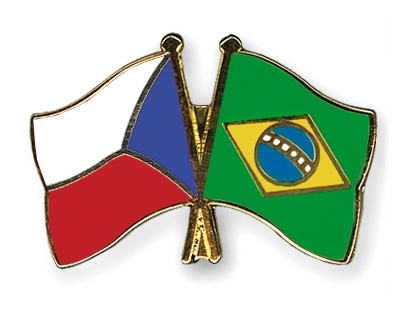Fahnen Pins Tschechische-Republik Brasilien