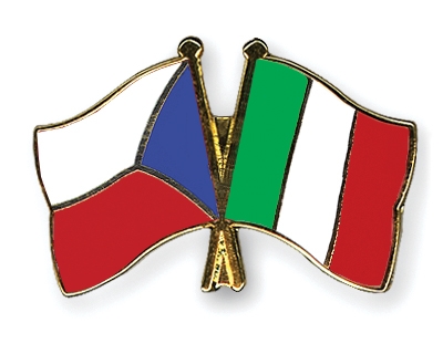 Fahnen Pins Tschechische-Republik Italien