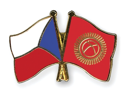Fahnen Pins Tschechische-Republik Kirgisistan