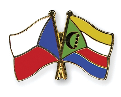 Fahnen Pins Tschechische-Republik Komoren