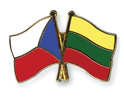 Fahnen Pins Tschechische-Republik Litauen