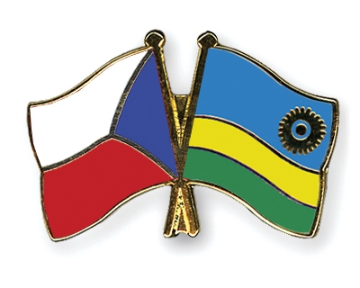 Fahnen Pins Tschechische-Republik Ruanda