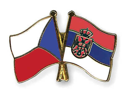 Fahnen Pins Tschechische-Republik Serbien