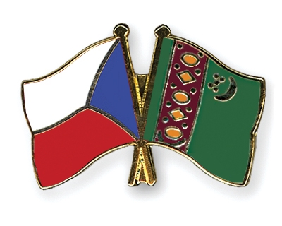 Fahnen Pins Tschechische-Republik Turkmenistan