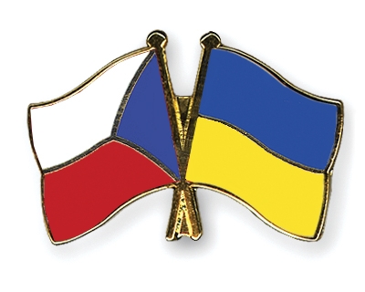 Fahnen Pins Tschechische-Republik Ukraine