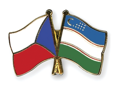 Fahnen Pins Tschechische-Republik Usbekistan