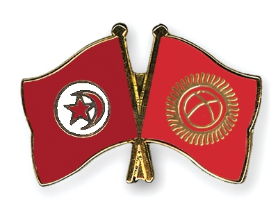 Fahnen Pins Tunesien Kirgisistan