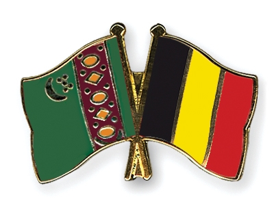 Fahnen Pins Turkmenistan Belgien