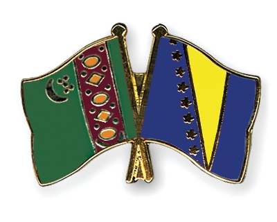 Fahnen Pins Turkmenistan Bosnien-und-Herzegowina