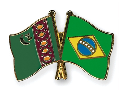 Fahnen Pins Turkmenistan Brasilien