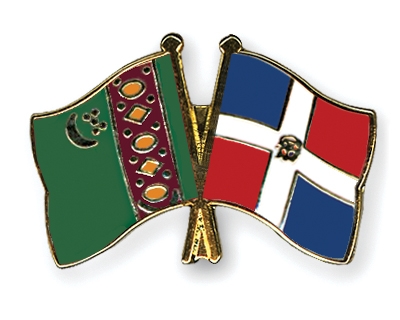 Fahnen Pins Turkmenistan Dominikanische-Republik