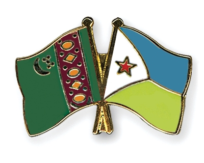 Fahnen Pins Turkmenistan Dschibuti