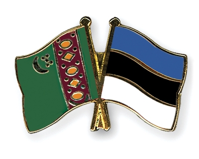 Fahnen Pins Turkmenistan Estland