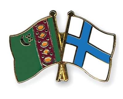 Fahnen Pins Turkmenistan Finnland