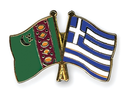 Fahnen Pins Turkmenistan Griechenland