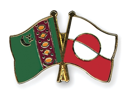 Fahnen Pins Turkmenistan Grnland