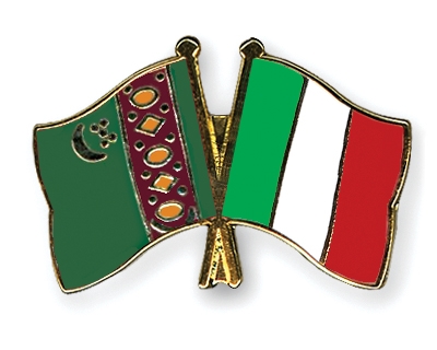 Fahnen Pins Turkmenistan Italien