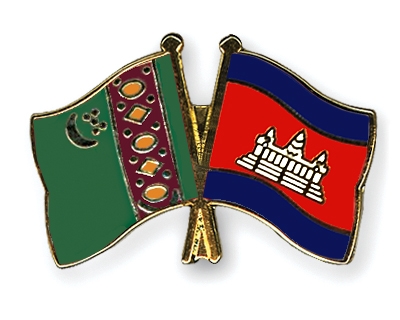 Fahnen Pins Turkmenistan Kambodscha