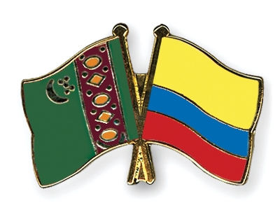 Fahnen Pins Turkmenistan Kolumbien