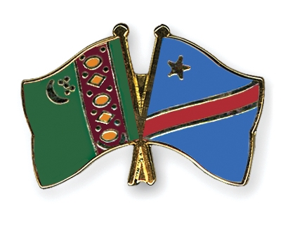 Fahnen Pins Turkmenistan Kongo-Demokratische-Republik