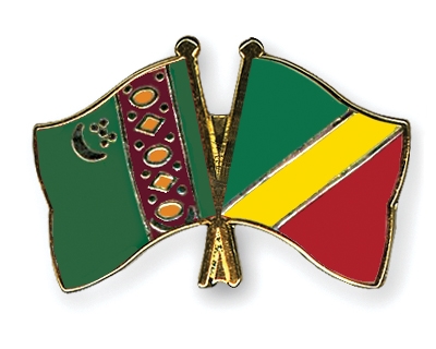 Fahnen Pins Turkmenistan Kongo-Republik