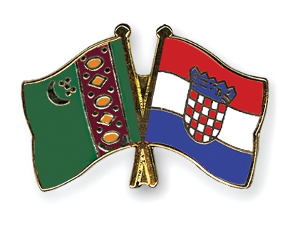Fahnen Pins Turkmenistan Kroatien