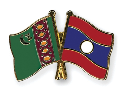 Fahnen Pins Turkmenistan Laos