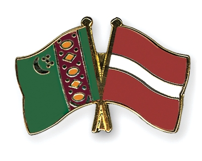 Fahnen Pins Turkmenistan Lettland