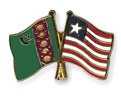 Fahnen Pins Turkmenistan Liberia