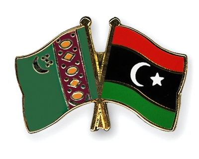 Fahnen Pins Turkmenistan Libyen