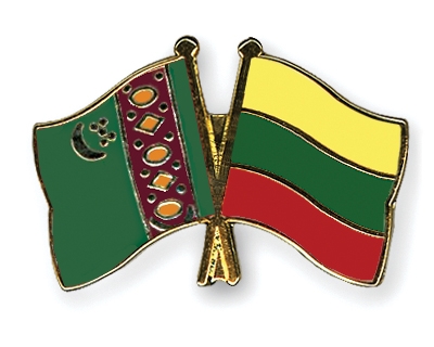 Fahnen Pins Turkmenistan Litauen