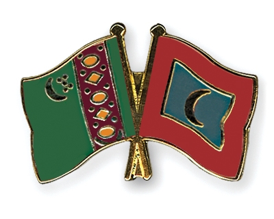Fahnen Pins Turkmenistan Malediven