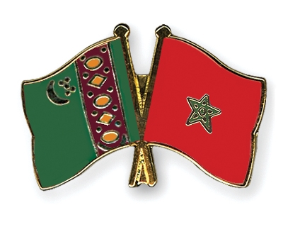 Fahnen Pins Turkmenistan Marokko