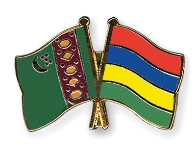 Fahnen Pins Turkmenistan Mauritius