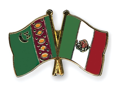 Fahnen Pins Turkmenistan Mexiko