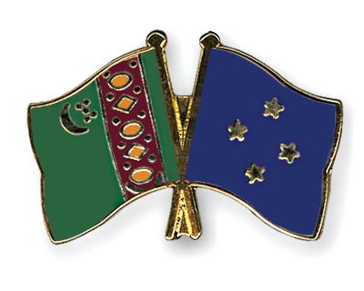 Fahnen Pins Turkmenistan Mikronesien